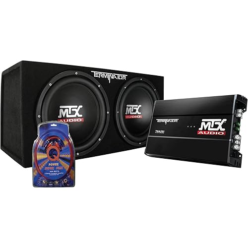 MTX Audio ボックス型ウーファーセット MTX Subwoofer Box, Crunch 2 Channel Amplifier, & Soundstorm
